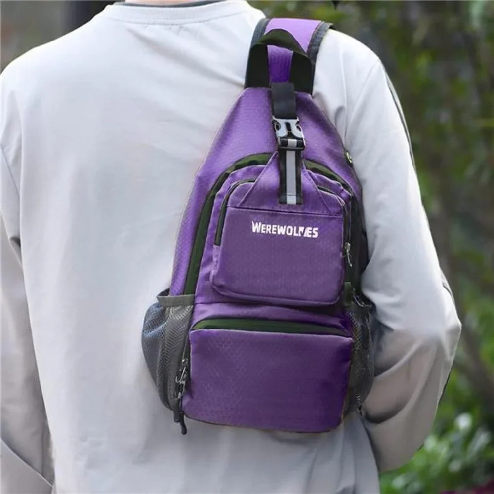 Foldable Waterproof Crossbody Backpack Shoulder Chest Bag Daypack, Purple